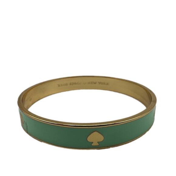 Kate Spade ♠️ Green and Gold Bangle Bracelet - Picture 4 of 5